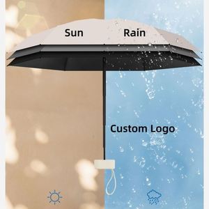 Parapluie de voyage mini pliable portable avec logo OEM, protection UV, léger, imperméable à la pluie, avec pochette - Product Image 2