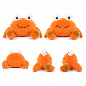 Peluches <span class=keywords><strong>de</strong></span> <span class=keywords><strong>crabe</strong></span> souriantes orange mignonnes <span class=keywords><strong>de</strong></span> haute qualité, 8 pouces, pour décoration sur le thème <span class=keywords><strong>de</strong></span> l'océan et récompenses <span class=keywords><strong>de</strong></span> machine à griffes - Product Image 1