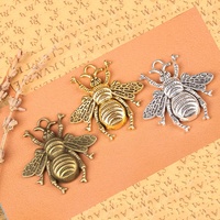 Pendentif Abeille Texturée en Alliage de Zinc Bronze Antique, Insecte Ailé, pour Amateurs de Jardin, Accessoires de Broche