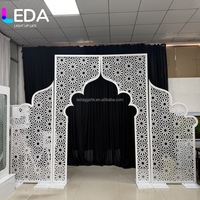 LEDA OEM Art mural doré en acrylique à motif géométrique marocain en forme d'arche, pour Ramadan, décoration de salle de prière et de mosquée, personnalisable, vente en gros