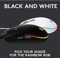 Souris de jeu Logitech G G102 LIGHTSYNC, capteur HERO 8000 DPI, 6 boutons programmables, souris de jeu filaire RGB pour PC portable