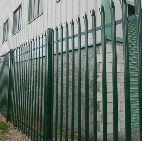 Nhiệm vụ nặng nề thép W loại thiên nhiên nhúng nóng mạ kẽm PVC tráng palisade hàng rào màu xanh lá cây tấm dọc