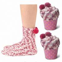 Vendita calda inverno spesso accogliente pantofola fuzzy pavimento confezione regalo di natale calzini morbidi