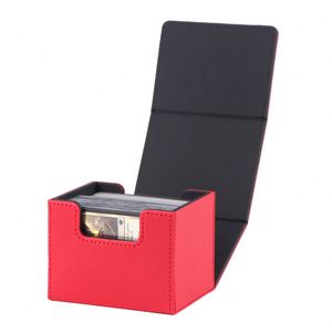 Boîte de rangement compacte et portable pour cartes à collectionner en PU avec texture diamant, petite boîte carrée en cuir - Product Image 3