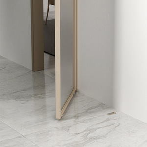 Zhan Han – butée de sol magnétique ultra-fine pour porte vitrée, finition brossée en acier inoxydable, fonctionnement manuel, fixation au sol - Product Image 2