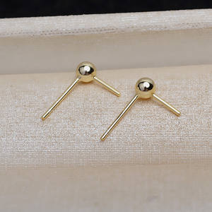 Boucles d'oreilles en argent S925 avec petites billes de 4 mm, tendance, personnalisables, 6-10 perles, accessoires de support vides pour DIY 4921 - Product Image 3