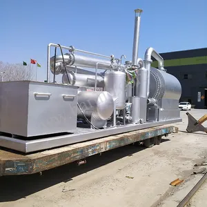 मिनी Pyrolysis संयंत्र भट्ठी रिएक्टर के साथ स्किड घुड़सवार मुक्त स्थापना