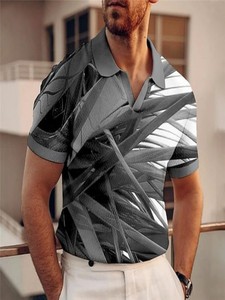 Khoảng Cách Ngắn Tay Polo Áo Sơ Mi Cho Nam Giới Trong Mùa Hè 2025, Mới Đa-Màu Gradient Thời Trang Giản Dị - Product Image 4