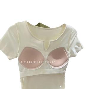 <span class=keywords><strong>T</strong></span>-<span class=keywords><strong>Shirt</strong></span> da <span class=keywords><strong>donna</strong></span> all'ingrosso Custom <span class=keywords><strong>Basic</strong></span> Y2K Blanks White Luxury <span class=keywords><strong>T</strong></span>-<span class=keywords><strong>Shirt</strong></span> in cotone <span class=keywords><strong>T</strong></span>-<span class=keywords><strong>Shirt</strong></span> abbigliamento sportivo da <span class=keywords><strong>donna</strong></span> reggiseno Yoga Top - Product Image 5