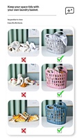 Panier à linge mural pliable, léger et multifonctionnel pour chambre et salle de bain, design portable et gain de place