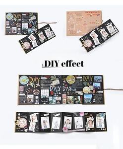 Álbum de Fotos Cemao DIY Hecho a Mano, Estilo Graffiti, para Graduación, Cumpleaños, Regalo Conmemorativo, Álbum de Cartulina Negra, Plegable en Acordeón, Libro 3D - Product Image 4