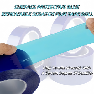 0.05mm 50mm 100m Film protecteur bleu protéger les sols du trafic piétonnier déversements de peinture poussière Construction débris déplaçant le bois dur - Product Image 4