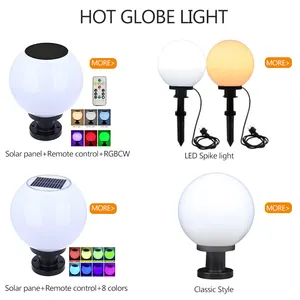 20 inch tùy chỉnh ngoài trời không thấm nước PMMA trụ cột ánh sáng mặt dây chuyền bao gồm hình cầu bóng tròn chụp đèn nhựa Bảng Đèn bóng râm - Product Image 6