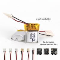 Baterai Lithium Ion Rechargeable Lipo Pouch Kecil 3.7V 40mah 50mah 551012 untuk Mainan, Headset Nirkabel, Mini Tracker