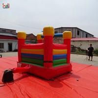 Château gonflable commercial mini arc-en-ciel rouge, bleu, jaune pour enfants – Amusement garanti