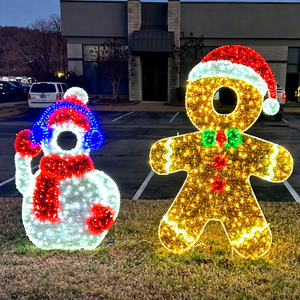 Large <b>Gingerbread</b> Man Light for Creating a Recognizable Holiday Landmark Around Plazas Walkways and Public Spaces - Product Image 1