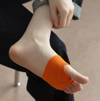 Semi-chaussettes pour femmes, séparateurs d'orteils, couleur unie, à talon ouvert, antidérapantes, pour tongs et sandales, couvre-orteils