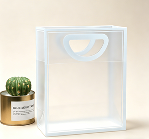 Bolsas <span class=keywords><strong>de</strong></span> Regalo <span class=keywords><strong>de</strong></span> Plástico OPP Transparente Esmerilado con Asa Troquelada, Bolsas <span class=keywords><strong>de</strong></span> Mano <span class=keywords><strong>Mate</strong></span> Transparentes para Fiestas y Empaques Minoristas - Product Image 6