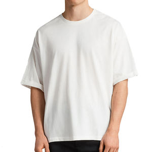T-shirts de luxe streetwear unis pour hommes, coupe oversize, en coton épais, vierges, style boxy, vente en gros - Product Image 3