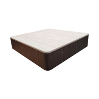 Table basse carrée minimaliste moderne en imitation pierre, placage de bois stratifié