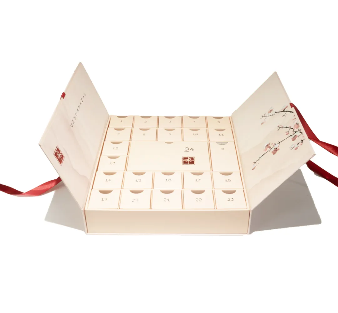 Vente en gros OEM boîte mystère à double porte d'estampage normale 4C matériaux recyclés boîte cosmétique carrée aveugle aliments cosmétiques cadeaux