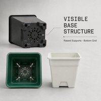 Pots carrés en plastique de un gallon pour serres, pépinières, semis, centres de jardinage, présentoirs et horticulture