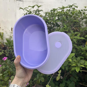 Recipiente de Silicona Ovalado Bekal de 400ml/900ml/1500ml/Contenedor de Alimentos para Bebés de Silicona/Lonchera Antiderrames y Antirotura - Product Image 5