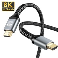Câble Hdmi 2.1 8k en gros 2m 6.6ft cordon de câble Hdmi tressé 4k 120hz pour Sony téléviseurs Ps5 Xbox moniteur de jeu