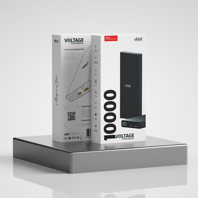 10000mAh Voltage Powerbank, LCD Display | Ehlel PB-10