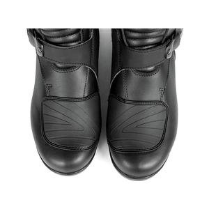 Respirant en cuir de vachette véritable moto noir bottes longues pas cher-prix court-anti-dérapant chaussures d'équitation de moto antidérapantes - Product Image 2