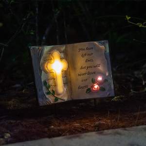 Lámpara Solar Exterior IP65 con Forma de Cruz de Resina para Jardín, Impermeable, LED Ecológico, Ángulo de Haz de 360°, Alto CRI 90, 50000 Horas de Duración, Conmemorativa - Product Image 3