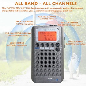 <span class=keywords><strong>Radio</strong></span> Portátil Digital con Alarma, <span class=keywords><strong>FM</strong></span> AM SW AIR CB VHF, Onda Corta, <span class=keywords><strong>Todas</strong></span> <span class=keywords><strong>las</strong></span> Bandas, para Aviones, con Batería Recargable - Product Image 2