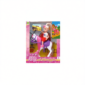 Muñeca Kelly en Escuela de Equitación con Caballo Rosa de 24 cm, Juguete para Niños - Product Image 1