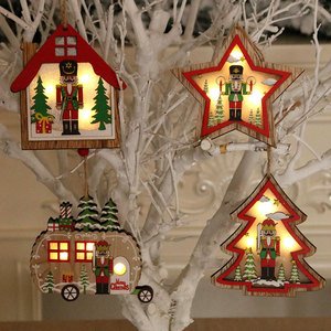Christmas wooden decorations, colorful walnut soldiers, shopping mall and hotel scene decorations, Christmas <b>tree</b> <b>light</b>-up - Product Image 1