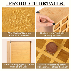 Mesa Auxiliar de Bambú de Alta Calidad para Sofá, Estante de Almacenamiento para Especias - Product Image 4