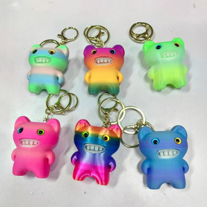 Cute Grinning Monster Keychain Plush Toy 0-10cm Plastic Unisex Gift For Kids <b>Students</b> <b>Backpack</b> Accessory - Product Image 3