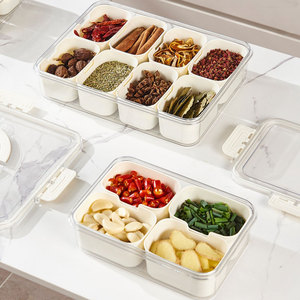 Caja de Aperitivos Rectangular Transparente Portátil y Ecológica, Moldeada por Inyección, con Tapa y Asas, Bandeja de Almacenamiento de Condimentos con Compartimentos Divididos - Product Image 2