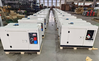 Générateur diesel insonorisé 10 kW 15 kW monophasé triphasé 220 V 380 V avec alternateur sans balais 100 % cuivre et système AVR intelligent
