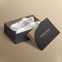 Boîte à chaussures vide de luxe unique en carton ondulé pour le rangement des baskets, gaufrage, laminage mat, revêtement UV pour un emballage de chaussures haut de gamme