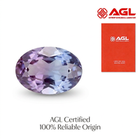 Pierre d'Alexandrite de synthèse de laboratoire, taille ovale 4x6-8x10mm, à changement de couleur, certifiée AGL Viresa pour la fabrication de bijoux