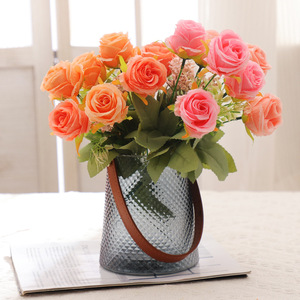 Bouquet de roses artificielles Xinchengzhi, 7 têtes, fleurs en plastique pour décoration de table de mariage, accessoires de photographie - Product Image 2