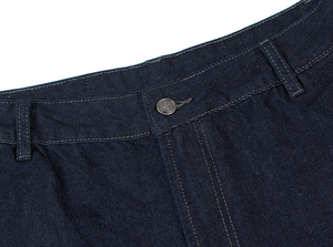 ヴィンテージワイド脚バギージーンズレトロルーズズボンデニムパンツネイビーカラーカスタムロゴ快適 - Product Image 3