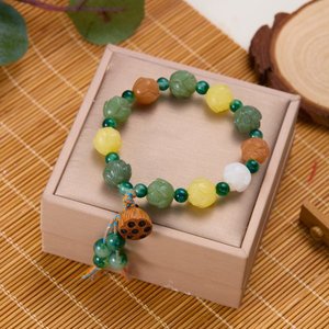 Bracelet <span class=keywords><strong>de</strong></span> mariage pour homme et femme, <span class=keywords><strong>en</strong></span> perles <span class=keywords><strong>de</strong></span> rocaille, avec motif <span class=keywords><strong>de</strong></span> la divinité <span class=keywords><strong>de</strong></span> la richesse, du temple Lingyin, <span class=keywords><strong>de</strong></span> la corde <span class=keywords><strong>de</strong></span> prière, <span class=keywords><strong>de</strong></span> la graine <span class=keywords><strong>de</strong></span> Bodhi et du lotus bouddhiste - Product Image 4