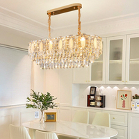 Lustre de plafond en cristal avec cadre doré, panneau rond, lampe suspendue en forme de tambour, pour hall d'hôtel, restaurant, villa, foyer, fournisseur de projets