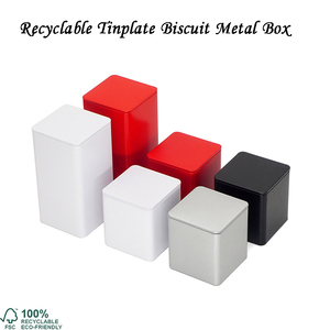 Caja de Metal cuadrada pequeña reciclable para almacenamiento de alimentos de té, galleta <span class=keywords><strong>Rectangular</strong></span> personalizada, Chocolate, caramelo, pastel, caja de lata de embalaje - Product Image 2