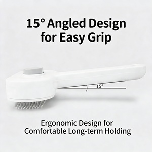 Spazzola Autopulente in Plastica ABS per Animali Domestici, Cani, Gatti e Piccoli Animali, con Denti Densi, Pettine per <span class=keywords><strong>Toelettatura</strong></span> con Manico Ergonomico - Product Image 2