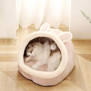 Pet Cat Ears House Nest Arctic Fleece Polyester Filling Eco-Friendly Anti-Slip Fashion Warm Pet <b>Bed</b> Indoor Use for Cats Small - Product Image 6