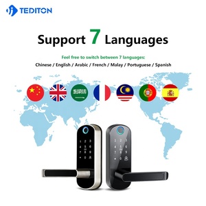 Tediton Kunci Pintu Pintar WIFI Aplikasi Tuya, Gagang Kunci Pintu Pintar Sidik Jari <span class=keywords><strong>Digital</strong></span> - Product Image 2