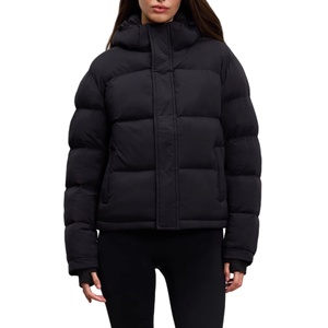 Giacca Puffer Corta Invernale da <span class=keywords><strong>Donna</strong></span> TN, Logo Personalizzabile, <span class=keywords><strong>Impermeabile</strong></span> con Cappuccio, Imbottita e Aderente - Product Image 1