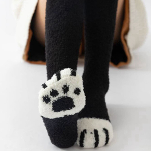 Hiver Coral Fleece Cat Paw Women Slipper Socks Snow Thick Thermal Socks Microfiber Cute Cartoon Unisex Floor Sleeping Stockings - Product Image 3